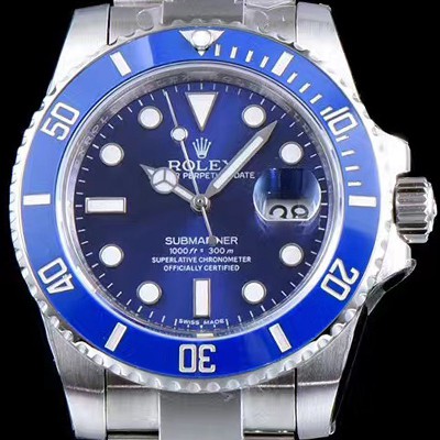 SA급 로렉스 남성용 NEW VIP 버전!!서브마리너 데이트 116619LB-97209 블루 세라믹 베젤 블루 다이얼 야광 인덱스 브레이슬릿 스위스 3135오토매틱 무브먼트 ROL0321 xx