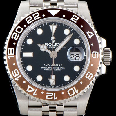 SA급 로렉스 남성용 업그레이드 모델!! 지엠티 마스터II 126710BLRO-0001 듀얼 타임 브라운/쵸코 투톤 24시간 회전 베젤 블랙 다이얼 5선 쥬빌리 브레이슬릿 오토매틱 무브먼트 ROL0500 xx