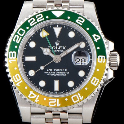 SA급 로렉스 남성용 업그레이드 모델!! 지엠티 마스터II m126710 듀얼 타임 그린/옐로우 투톤 24시간 회전 베젤 블랙 다이얼 5선 쥬빌리 브레이슬릿 오토매틱 무브먼트 ROL0501 xx