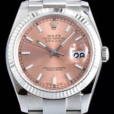 SA급 로렉스 남성용 데이져스트 m116234-0120 업그레이드 VIP 타입!! 심플한 디자인 인기베스트 핑크 다이얼 스틱 야광 인덱스 스틸 브레이슬릿 ROL0330 xx