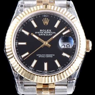 SA급 로렉스 남성용 업그레이드형 데이져스트 116231 오이스터 36mm 플루티드 베젤(AR) 18K 로즈골드 투톤콤비 블랙 다이얼 오토매틱 무브먼트 ROL0015 xx