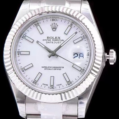 SA급 로렉스 남성용 데이져스트 스위스 3136 오토매틱 무브먼트 화이트 다이얼 ROL0102 xx
