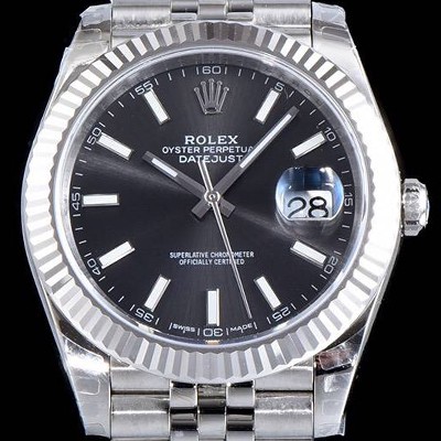 SA급 로렉스 남성용 데이저스트 II 126334 블랙 다이얼 야광 스틱 인덱스 스틸 브레이슬릿 오토매틱 무브먼트 ROL0302 xx