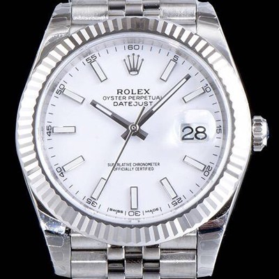 SA급 로렉스 남성용 데이저스트 II m126334-0004 화이트 다이얼 야광 스틱 인덱스 스틸 브레이슬릿 오토매틱 무브먼트 ROL0304 xx