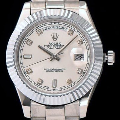 SA급 로렉스 남성용 데이데이트 2 다이아몬드 인덱스 화이트 다이얼 ROL0101 xx