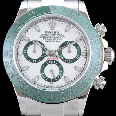 SA급 로렉스 남성용 코스모그래프 데이토나 116500LN-78590 그린 세라믹 에디션!! SY 화이트 다이얼 ETA 7750B-2 크로노그래프 오토매틱 무브먼트 ROL0005 xx