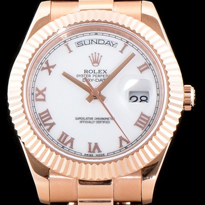SA급 로렉스 남성용 오이스터퍼페츄얼 데이데이트 로즈골드 화이트다이얼 오토매틱 무브먼트 ROL0004 xx