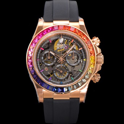 SA급 로렉스남성용 데이토나 40mm 크로노그래프 18k 로즈골드 오토매틱 Cal.4130 무브먼트 스켈레톤 다이얼 rol5381 xx