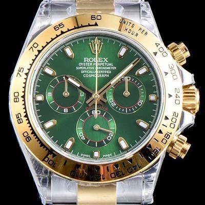 SA급 로렉스 남성용 최신버전 업그레이드형!!코스모그래프 데이토나 116508 18K 옐로우 골드 콤비 크로노그래프 그린 다이얼 오이스터 브레이슬릿 신형 7750B-2 오토매틱 무브먼트 ROL0040 xx