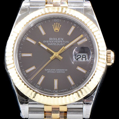 SA급 로렉스 남성용 최고급형!!데이져스트II 126333 GM사 추가업데이트!! 18K 옐로골드 투톤 콤비 그레이 다이얼 브레이슬릿 스위스 ETA 2836-2 오토매틱 무브먼트 ROL0352 xx