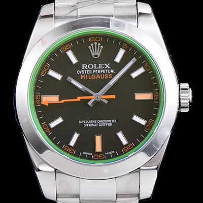 SA급 로렉스 남성용 밀가우스 스틸 116400-GV-72400 그린코팅 블랙다이얼 야광 스틱 인덱스 오토매틱 무브먼트 ROL0300 xx