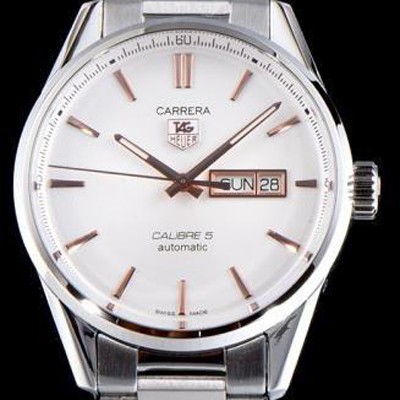 SA급 태그호이어 남성용 까레라 칼리버 5 WAR201D.BA0723 데이-데이트 논 크로노 화이트 다이얼 브레이슬릿 오토매틱 무브먼트 TAG0111 xx