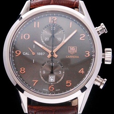 SA급 태그호이어 남성용 까레라 칼리버 1887 크로노그래프 브라운 다이얼 7750 오토매틱 TAG4213 xx