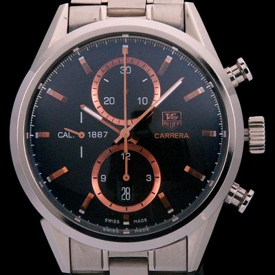 SA급 태그호이어 남성용 까레라 칼리버 1887 크로노그래프 블랙 다이얼 7750 오토매틱 TAG4203 xx