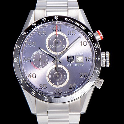 SA급 태그호이어 남성용 까레라 크로노그래프 그레이 다이얼 ETA-7750 오토매틱 무브먼트 TAG0200 xx