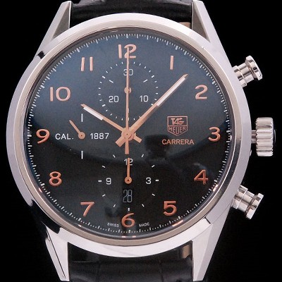 SA급 태그호이어 남성용 까레라 칼리버 1887 크로노그래프 블랙 다이얼 7750 오토매틱 TAG4211 xx