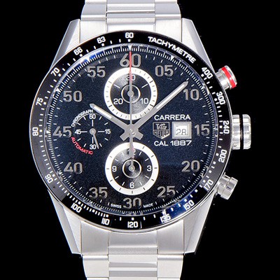 SA급 태그호이어 남성용 까레라 CAL.1887 크로노그래프 블랙 다이얼 오토매틱 무브먼트 TAG0210 xx