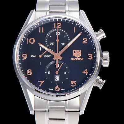 SA급 태그호이어 남성용 까레라 칼리버 1887 크로노그래프 블랙 다이얼 7750 오토매틱 TAG4210 xx