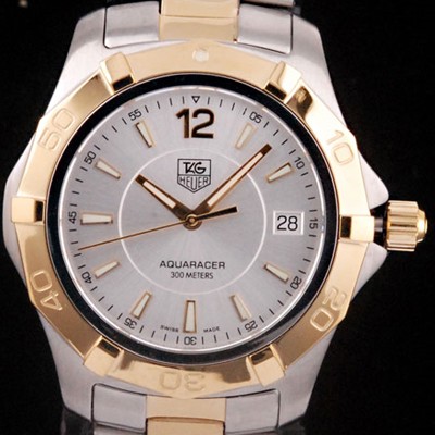 SA급 태그호이어 남성용 아쿠아레이서 유니섹스 화이트 쿼츠 TAG4204 xx