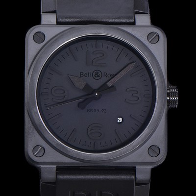 SA급 벨엔로즈 남성용 BR03-92 다이버 세라믹 오토매틱 9015 타입 42mm 우레탄줄 블랙 다이얼 bel80300 xx