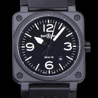 SA급 벨엔로즈 남성용 BR03-92 다이버 세라믹 오토매틱 9015 타입 42mm 우레탄줄 블랙 다이얼 bel80301 xx