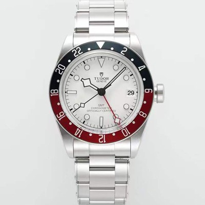 SA급 튜더 남성용 바젤월드 블랙 베이 M79830RB-0010 지엠티!! 듀얼 타임 블랙/레드 투톤 24시간 회전 베젤 화이트 다이얼 브레이슬릿 스위스 ETA 2824-A2 오토매틱 무브먼트 tud5126 xx