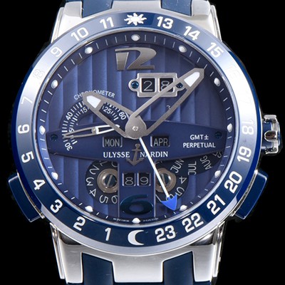 SA급 율리스나르당 남성용 율리시스 나르딘 326-00-3 이그제큐티브 엘 토로 지엠티 퍼페츄얼 블루 다이얼 오토매틱 무브먼트 ULY4200 xx