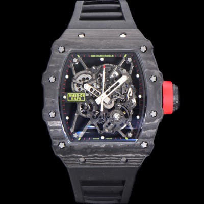 SA급 리차드밀러 남성용 RM035-01 라파 수동/기계식 무브먼트 50mm 카본 우레탄줄 스캘래톤 다이얼 ric0235 xx