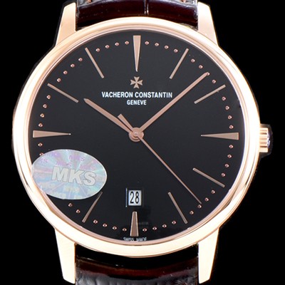 SA급 바쉐론콘스탄틴 남성용 패트리모니 85180/000R-9166 셀프 와인딩 드레스 워치!! 18K 로즈골드 케이스 블랙 다이얼 오토매틱 무브먼트 VAC0210 xx