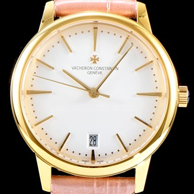 SA급 바쉐론콘스탄틴 남성용 패트리모니 85180/000J-9231 셀프 와인딩 드레스 워치!! 18K 옐로우골드 케이스 화이트 다이얼 오토매틱 무브먼트 VAC0214 xx