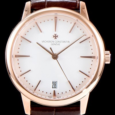 SA급 바쉐론콘스탄틴 남성용 패트리모니 85180/000R-9248 셀프 와인딩 드레스 워치!! 18K 로즈골드 케이스 화이트 다이얼 오토매틱 무브먼트 VAC0210 xx