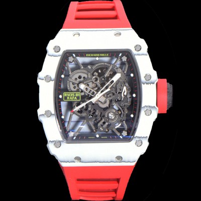 SA급 리차드밀러 남성용 RM035-01 라파 수동/기계식 무브먼트 50mm 카본 우레탄줄 스캘래톤 다이얼 ric0233 xx