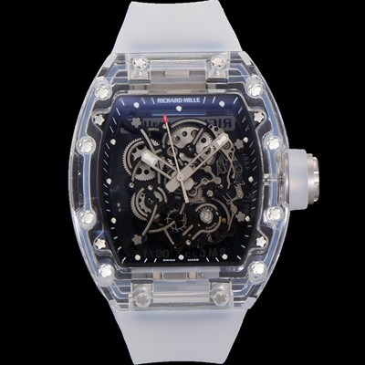 SA급 리차드밀러 남성용 RM055 수동/기계식 무브먼트 50mm 우레탄줄 스캘래톤 블랙 다이얼 ric0227 xx