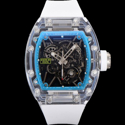 SA급 리차드밀러 남성용 RM035-01 라파 수동/기계식 무브먼트 50mm 우레탄줄 스캘래톤 블랙 다이얼 ric0224 xx