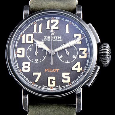 SA급 제니스 남성용 파일럿 11.2430.4069/21.C773 빈티지 헤리티지 타입20 크로노그래프 그레이 샌드 다이얼 오토매틱 무브먼트 ZEN4212 xx