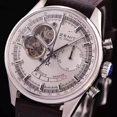 SA급 제니스 남성용 NEW 신상!!엘 프리매로 03.2160.4047/01.C713 크로노마스터 11시방향 스켈레톤 다이얼 실버 다이얼 오토매틱 무브먼트 ZEN4211 xx