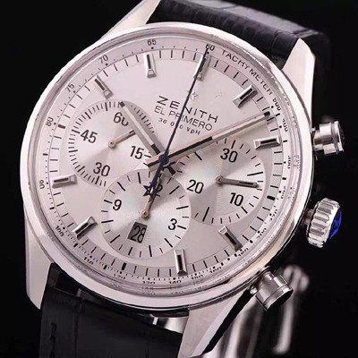 SA급 제니스 남성용 엘 프리매로 03.2110.40001.C498화이트 다이얼 오토매틱 무브먼트 실버다이얼 ZEN4222 xx