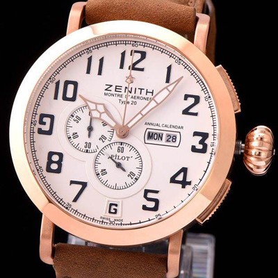 SA급 제니스 남성용 파일럿 87.2430.4054/21.C721 화이트 다이얼 오토매틱 무브먼트 ZEN4220 xx