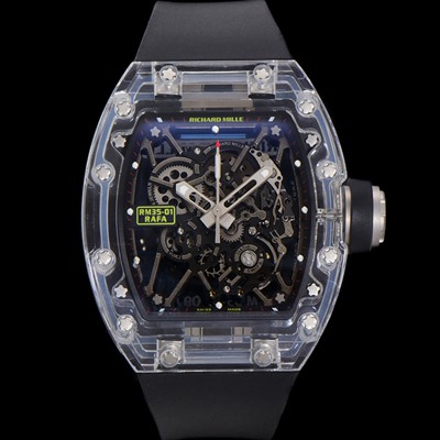 SA급 리차드밀러 남성용 RM035-01 라파 수동/기계식 무브먼트 50mm 우레탄줄 스캘래톤 블랙 다이얼 ric0225 xx