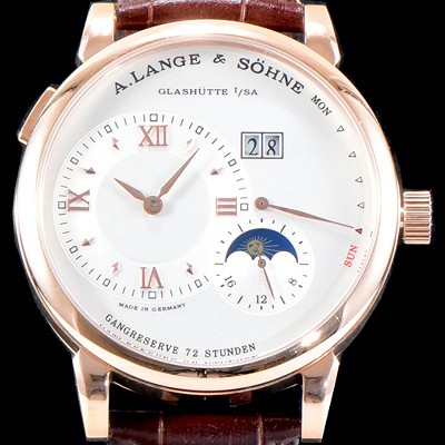 SA급 아랑게운트죄네 남성용 아이코닉 컬렉션 192.032 랑게1 Dymatic 18k 로즈골드 문페이즈 화이트 다이얼 세귤 리얼 수동형 무브먼트 LAN4243 xx