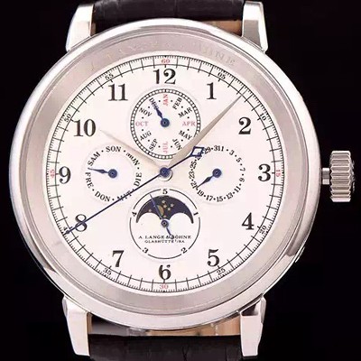 SA급 아랑게운트죄네 남성용 1815 시리즈 워치 문페이즈 화이트 다이얼 오토매틱 무브먼트 ALS4201 xx