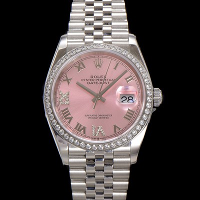 SA급 로렉스 남성용 데이저스트 m126284 로마인덱스 36mm 보석/큐빅 오토매틱 Cal.3235 무브먼트 핑크 다이얼 rol5361 xx