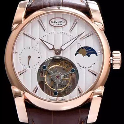 SA급 파르미지아니 남성용 문페이즈 화이트다이얼 투어빌론 무브먼트 PAR4244 xx