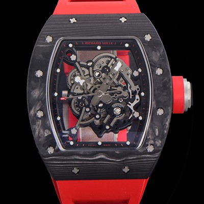 SA급 리차드밀레남성용 RM055 NTPT 카본케이스 50미리 스켈레톤 블랙다이얼 기계식 수동형 무브먼트 RIC53475 xx