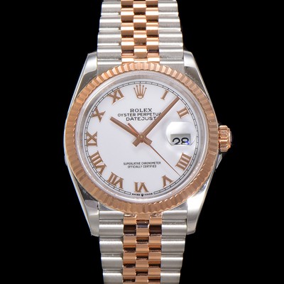 SA급 로렉스 남성용 데이저스트 m126231 18K 로즈골드 로마인덱스 36mm 오토매틱 Cal.3235 무브먼트 화이트 다이얼 rol5363 xx