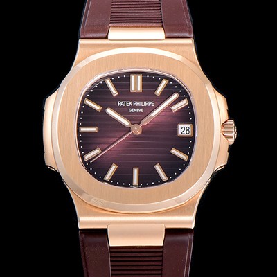 SA급 파텍필립남성용 노틸러스 5711/1R-001 러버밴드 Cal.324 S C타입무브 오토매틱 18K 로즈골드 40미리 브라운 다이얼 PAT78455 xx