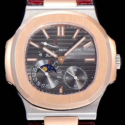 SA급 파텍필립남성용 노틸러스 오토매틱 18K 로즈골드 40미리 그레이다이얼 PAT71962 xx