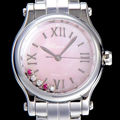 SA급 쇼파드여성용 해피스포츠 미니 오토매틱 30미리 레이디스 자게다이얼 화이트 CHO88339 xx