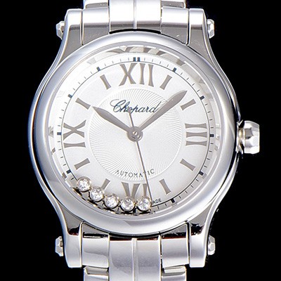 SA급 쇼파드여성용 해피스포츠 미니 오토매틱 30미리 레이디스 자게다이얼 화이트 CHO56572 xx