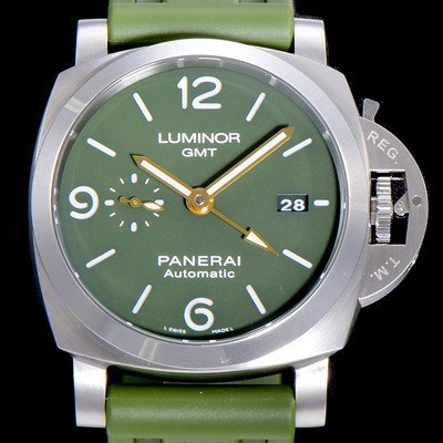 SA급 파네라이남성용 루미노르 PAM01056 1950 3데이 44미리 오토매틱 GMT 그린다이얼 PAN94403 xx